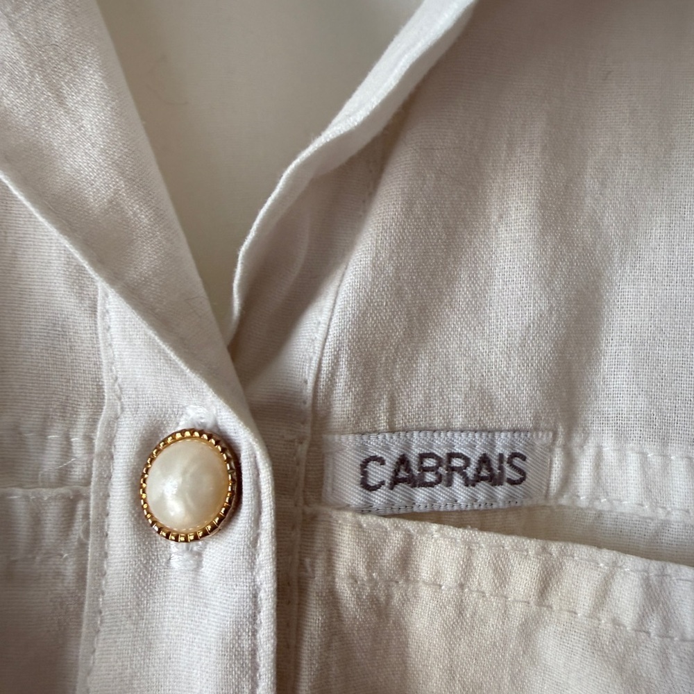 Cabrais Pearl Button White Shirt - Picture 3 of 8